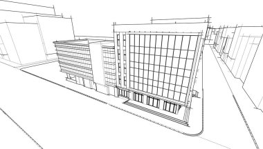 abstract architectural wallpaper high building design, digital concept background