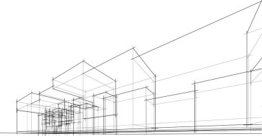 abstract architectural wallpaper high building design, digital concept background