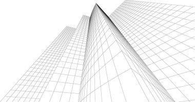 abstract architectural wallpaper high building design, digital concept background