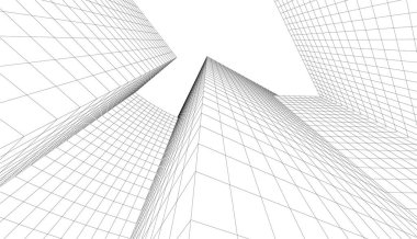 abstract architectural wallpaper high building design, digital concept background