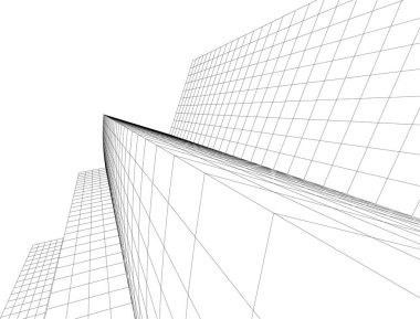 abstract architectural wallpaper high building design, digital concept background