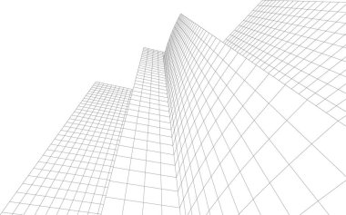 abstract architectural wallpaper high building design, digital concept background