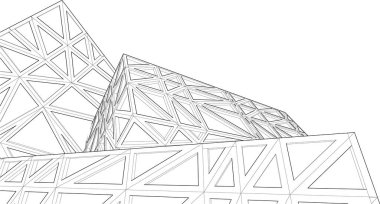 abstract architectural wallpaper high building design, digital concept background