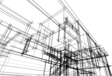 Ev kavramı kroki 3d çizim