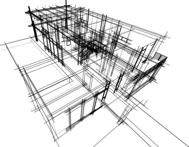 Ev kavramı kroki 3d çizim