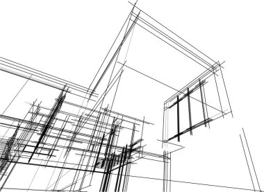 Ev kavramı kroki 3d çizim