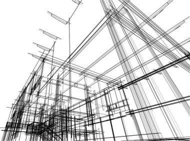 Ev kavramı kroki 3d çizim