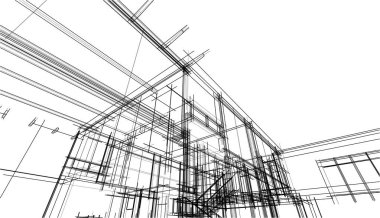 Ev kavramı kroki 3d çizim