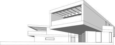 Ev kavramı kroki 3d çizim