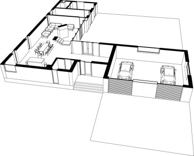 Ev kavramı kroki 3d çizim