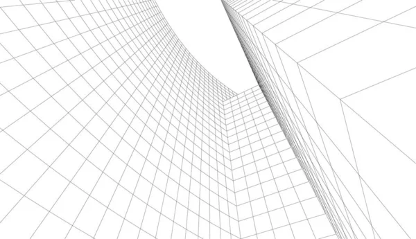 Abstrakt Arkitektonisk Tapet Høj Bygning Design Digital Koncept Baggrund – Stock-vektor