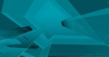 abstract blue architectural wallpaper skyscraper design, digital concept background