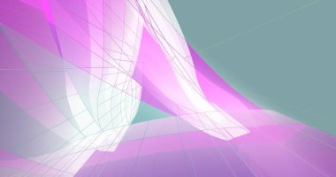 abstract purple architectural wallpaper skyscraper design, digital concept background