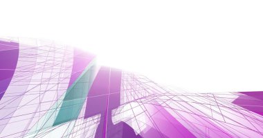 abstract purple architectural wallpaper skyscraper design, digital concept background