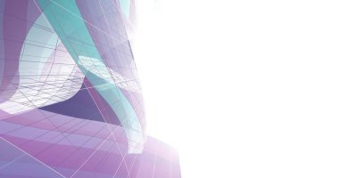 abstract blue architectural wallpaper skyscraper design, digital concept background