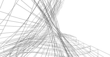 soyut mimari duvar kağıdı gökdelen tasarımı, dijital konsept arkaplan