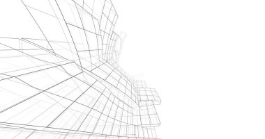 soyut mimari duvar kağıdı gökdelen tasarımı, dijital konsept arkaplan