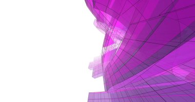 abstract purple architectural wallpaper skyscraper design, digital concept background