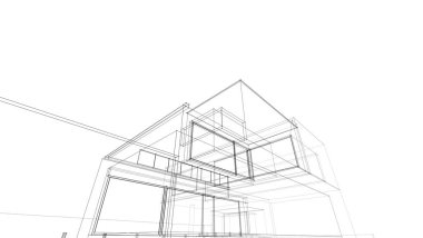 Ev kavramı kroki 3d çizim