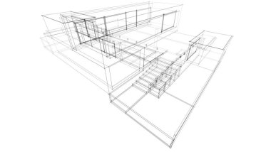 Ev kavramı kroki 3d çizim