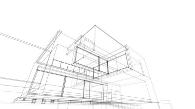 Ev kavramı kroki 3d çizim