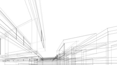 Ev kavramı kroki 3d çizim