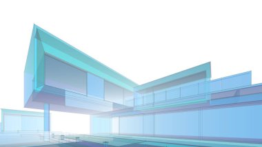 Ev kavramı kroki 3d çizim