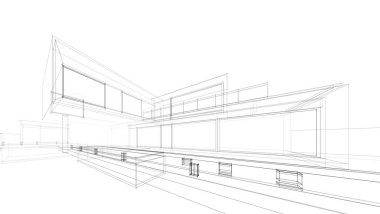 Ev kavramı kroki 3d çizim