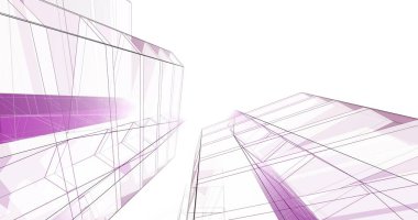 abstract purple architectural wallpaper high building design, digital concept background
