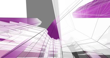 abstract purple architectural wallpaper high building design, digital concept background