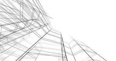 abstract architectural wallpaper high building design, digital concept background