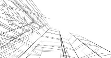 abstract architectural wallpaper high building design, digital concept background