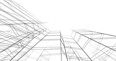 abstract architectural wallpaper high building design, digital concept background