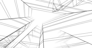 abstract architectural wallpaper high building design, digital concept background