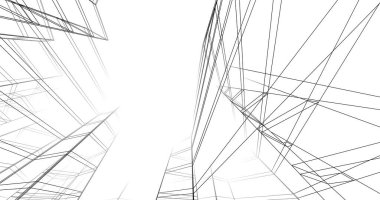 abstract architectural wallpaper high building design, digital concept background