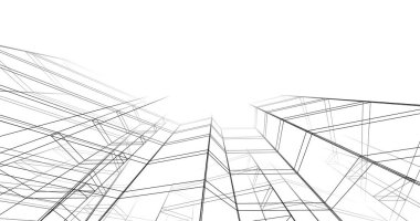 abstract architectural wallpaper high building design, digital concept background