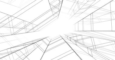 abstract architectural wallpaper high building design, digital concept background