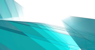 abstract blue architectural wallpaper high building design, digital concept background