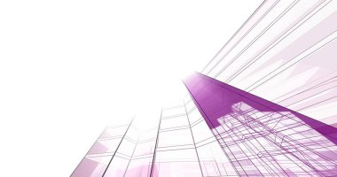 abstract purple architectural wallpaper high building design, digital concept background