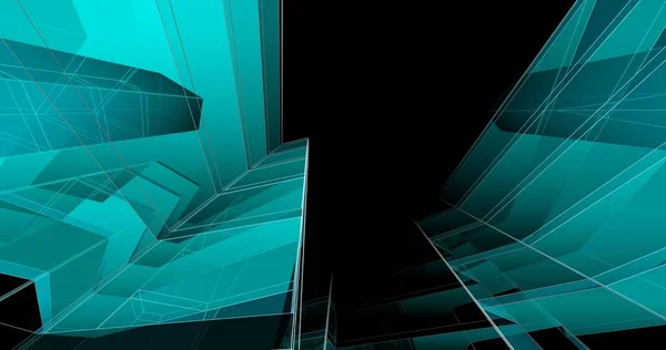 抽象的な青の建築壁紙超高層ビルのデザインデジタルコンセプトの背景 — ストック写真