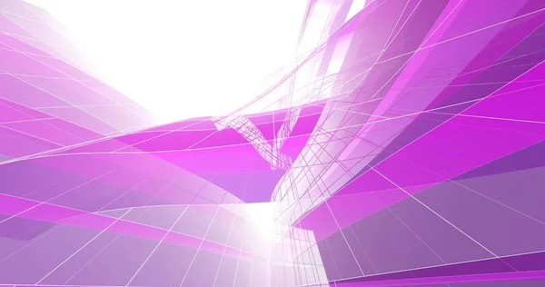 Abstract Purple Architectural Wallpaper Skyscraper Design Digital Concept Background — Photo
