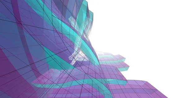 Abstrakte Blaue Architektonische Tapete Wolkenkratzer Design Digitales Konzept Hintergrund — Stockfoto