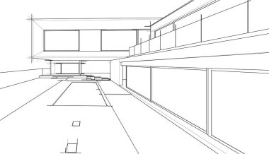 Ev kavramı kroki 3d çizim