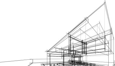 Ev kavramı kroki 3d çizim