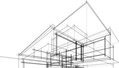 Ev kavramı kroki 3d çizim