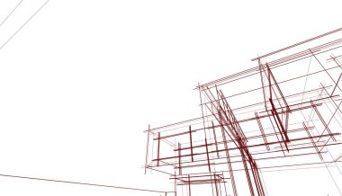 Ev kavramı kroki 3d çizim