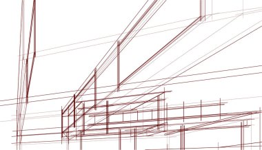 Ev kavramı kroki 3d çizim