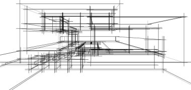 Ev kavramı kroki 3d çizim
