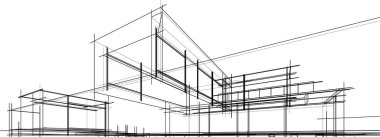 Ev kavramı kroki 3d çizim