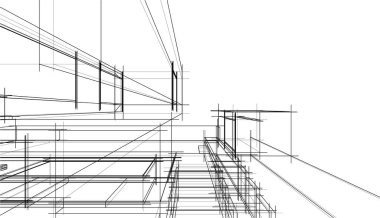 Ev kavramı kroki 3d çizim